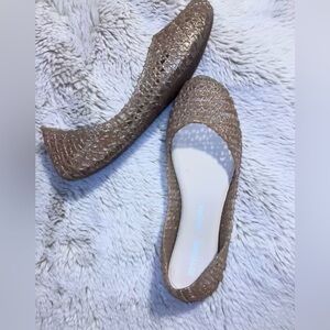 Mini Melissa Girls Glittery Light Gold Sandal